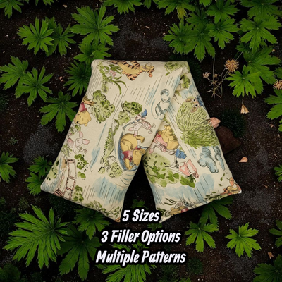 Heating Pad, Cherry Pits, Rice, Walnut or Flax Seed, 5 sizes, Winnie The Pooh Patterns -  Microwaveable