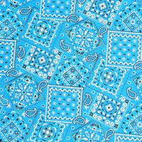 Blue bandana print 100% cotton heating pad with paisley and floral motifs. Cherry Pit Crafts.