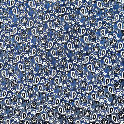 Cherry Pit Crafts blue bandana print 100% cotton heating pad with paisley pattern. Versatile for heat or cold therapy.
