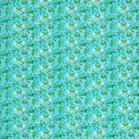 Cherry Pit Crafts blue cotton heating pad with a repeating pattern of green frogs and foliage.