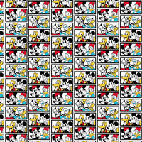 Cherry Pit Crafts Mickey & Minnie Mouse pattern heating pad with Mickey, Minnie, Donald, and Pluto. 100% cotton.