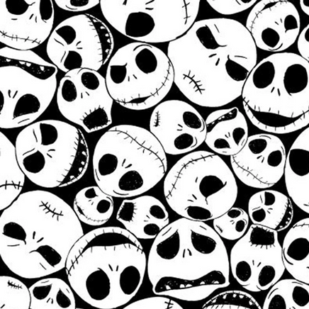 Cherry Pit Crafts Nightmare Before Christmas Jack Skellington faces heating pad fabric. 100% cotton.