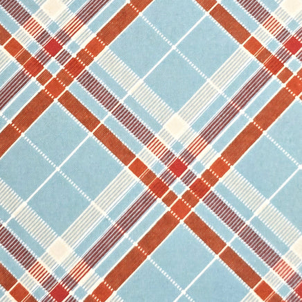 Cherry Pit Crafts blue plaid flannel heating pad with red and brown stripes. 100% cotton.
