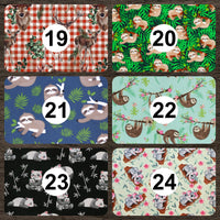 Cherry Pit Crafts microwaveable heating pad with animal pattern: sloths on blue background.