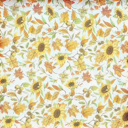 Cherry Pit Crafts microwaveable heating pad with sunflower and autumn leaf pattern, 100% cotton.