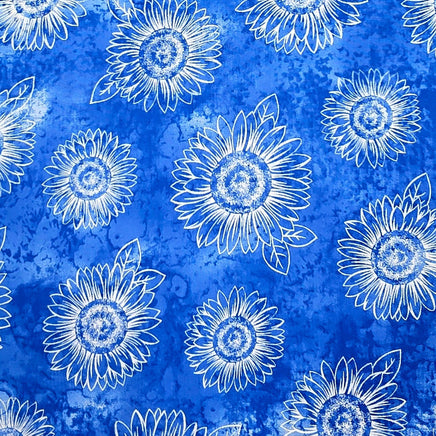 Cherry Pit Crafts blue cotton heating pad with white sunflower pattern. Available in 5 sizes.