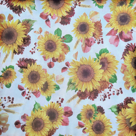 Cherry Pit Crafts microwaveable heating pad fabric with a sunflower pattern. 100% cotton.