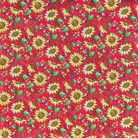 Cherry Pit Crafts microwaveable heating pad with sunflower and bee pattern on red background. 100% cotton.