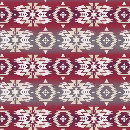 Cherry Pit Crafts Western bandana pattern heating pad, red, cream, and grey geometric design on cotton.