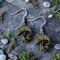 Bronze Mushroom Earrings