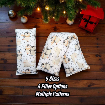 Heating Pad, Cherry Pits, Rice, Walnut or Flax Seed - Winter Wonderland - Microwaveable