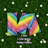 Microwaveable Heating Pad: Cherry Pits, Rice, Walnut or Flax Seed - Rainbow