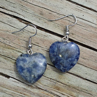 Blue Sodalite Heart Earrings