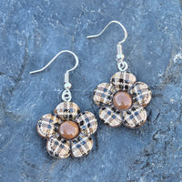 Plaid Flower Earrings