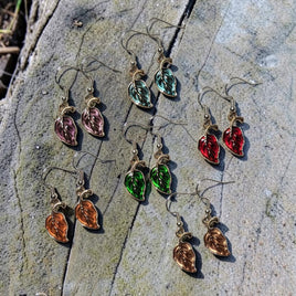 Fall Leaf Earrings Stud - Clip On - Ear Wire