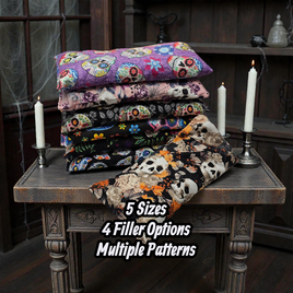 Microwaveable Heating Pad: Cherry Pit, Rice, Walnut or Flax Seed - Skulls