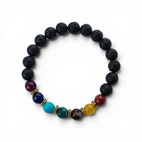 Chakra Lava Stone Beaded Bracelet