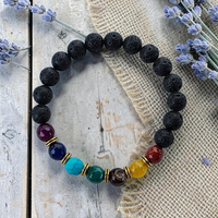Chakra Lava Stone Beaded Bracelet