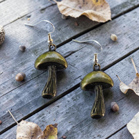 Bronze Mushroom Earrings