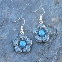 Plaid Flower Earrings