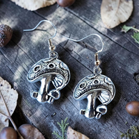 Silver Mushroom Earrings