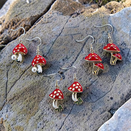 Red Mushroom Earrings