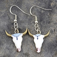 Printed Bull Head Earrings