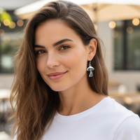 Silver Mushroom Earrings