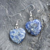 Blue Sodalite Heart Earrings