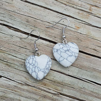 Howlite Heart Earrings
