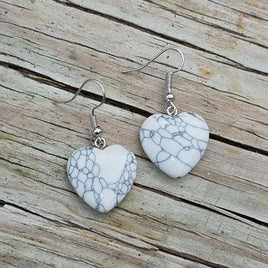 Howlite Heart Earrings
