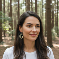 Cat in the Moon Earrings Stud - Clip On - Ear Wire