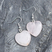Rose Quartz Heart Earrings
