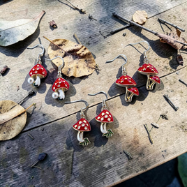 Red Mushroom Earrings