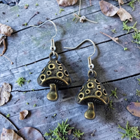 Bronze Mushroom Earrings