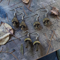 Bronze Mushroom Earrings