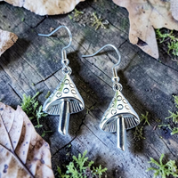 Silver Mushroom Earrings