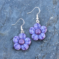 Plaid Flower Earrings