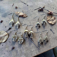 Silver Mushroom Earrings
