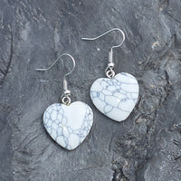 Howlite Heart Earrings