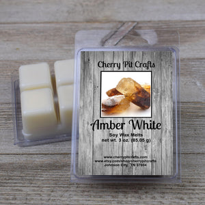 Amber White Soy Wax Melts - Get A Whiff @ Cherry Pit Crafts