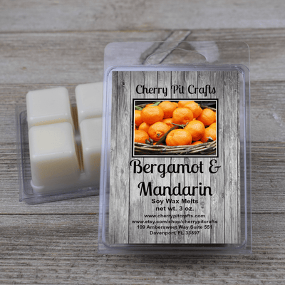 Bergamot & Mandarin Soy Wax Melts - Get A Whiff @ Cherry Pit Crafts