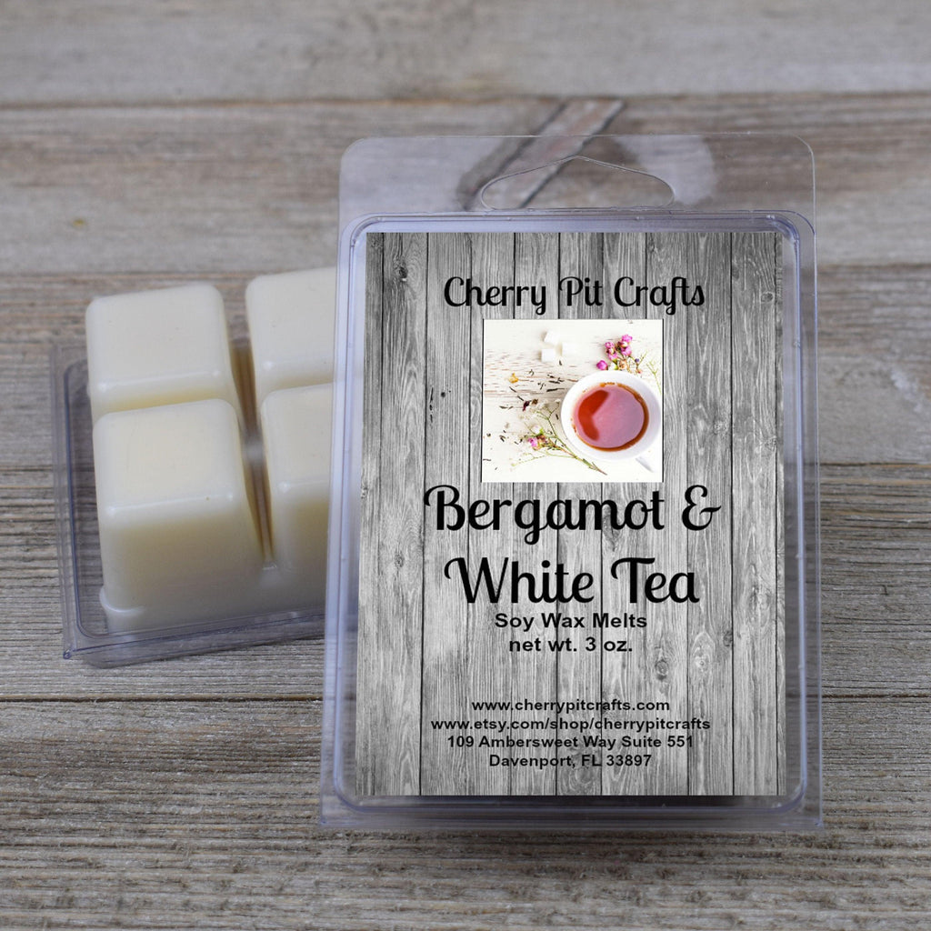 Bergamot & White Tea Soy Wax Melts - Get A Whiff @ Cherry Pit Crafts