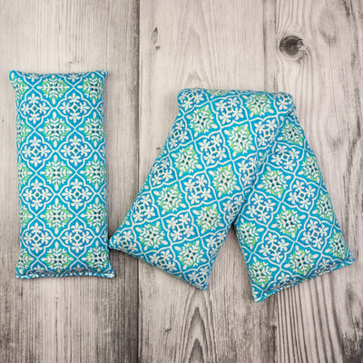 Cherry Pit Heating Pad - Blue Green Geo - Cherry Pit Crafts