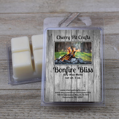 Bonfire Bliss Soy Wax Melts - Get A Whiff @ Cherry Pit Crafts