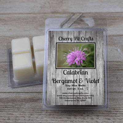 Calabrian Bergamot & Violet Soy Wax Melts - Get A Whiff @ Cherry Pit Crafts