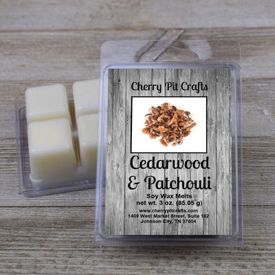 Cedarwood & Patchouli Soy Wax Melts - Get A Whiff @ Cherry Pit Crafts