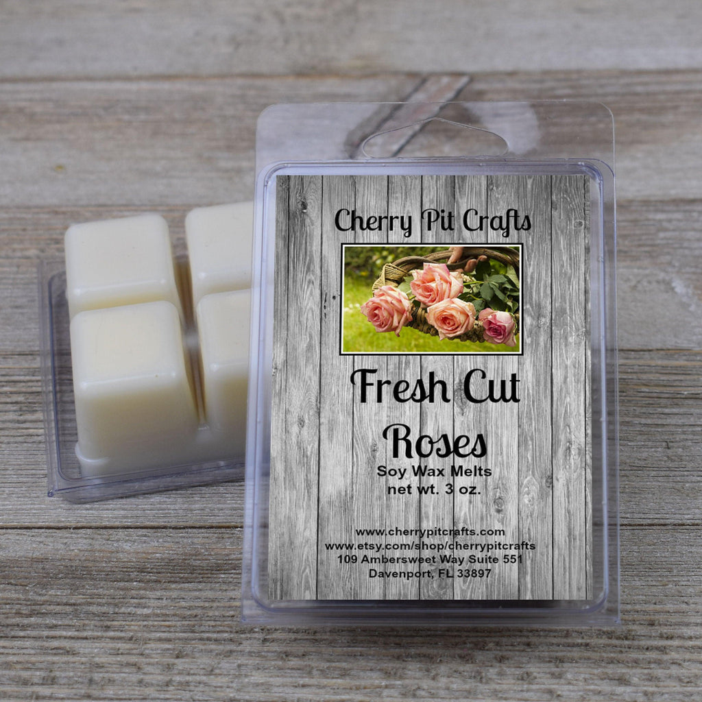 Fresh Cut Roses Soy Wax Melts - Get A Whiff @ Cherry Pit Crafts