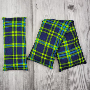 Cherry Pit Heating Pad - Navy Green Plaid - Cherry Pit Crafts