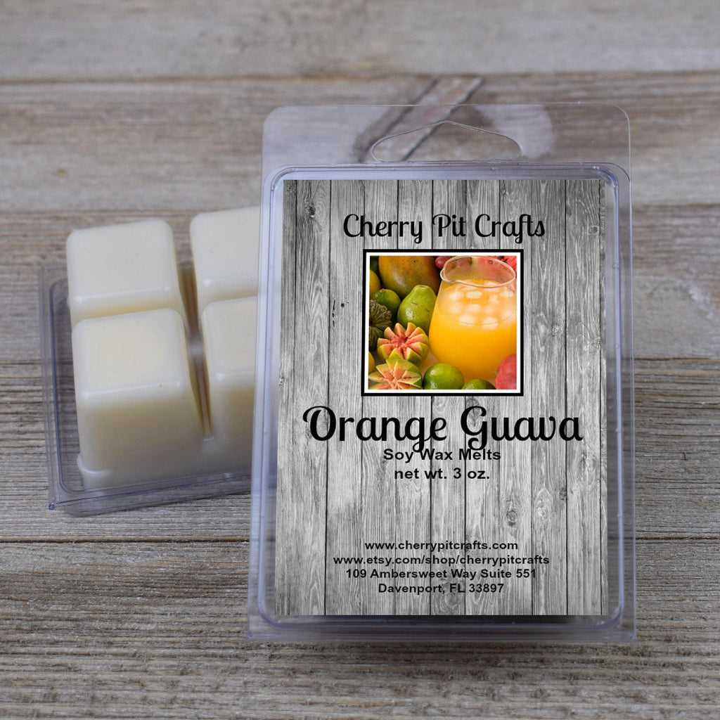 Orange Guava Odor Neutralizing Soy Wax Melts - Get A Whiff @ Cherry Pit Crafts